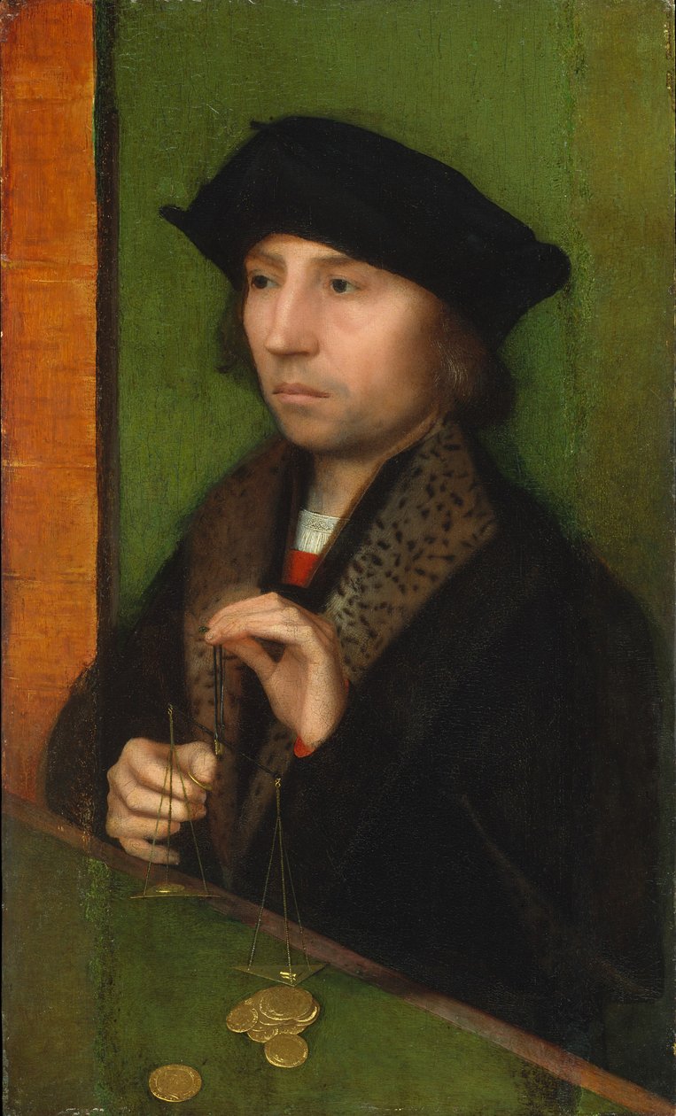 رجل يزن الذهب ، c1515-20 بواسطة Adriaen Isenbrandt أو Isenbrant