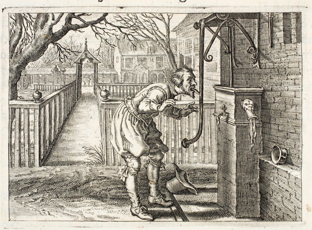 لسان مجمد ، رسم توضيحي من "Emblemata of Zinne-werk" بقلم يوهانس دي برون (1589-1658) ، جان جاكوبس شيبر ، أمستردام ، 1661 بواسطة Adriaen Pietersz van de Venne