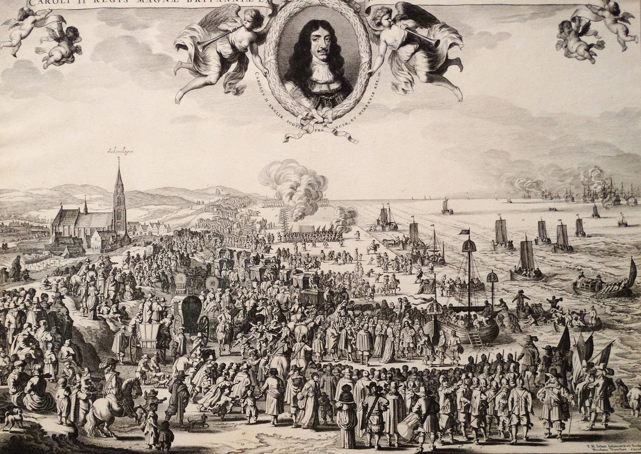 رحيل تشارلز الثاني من Scheveningen بواسطة Adriaen Pietersz van de Venne