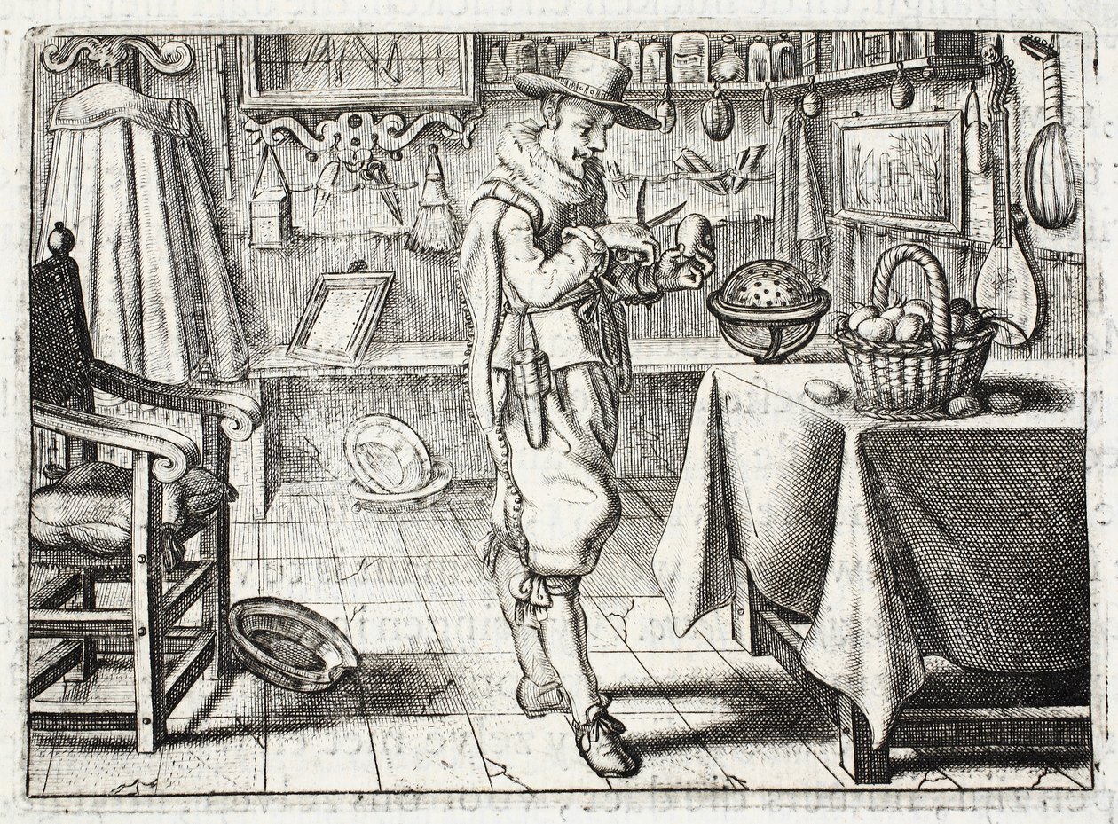 غسل الذرة ، رسم توضيحي من "Emblemata of Zinne-werk" بقلم يوهانس دي برون (1589-1658) ، جان جاكوبس شيبر ، أمستردام ، 1661 بواسطة Adriaen Pietersz van de Venne
