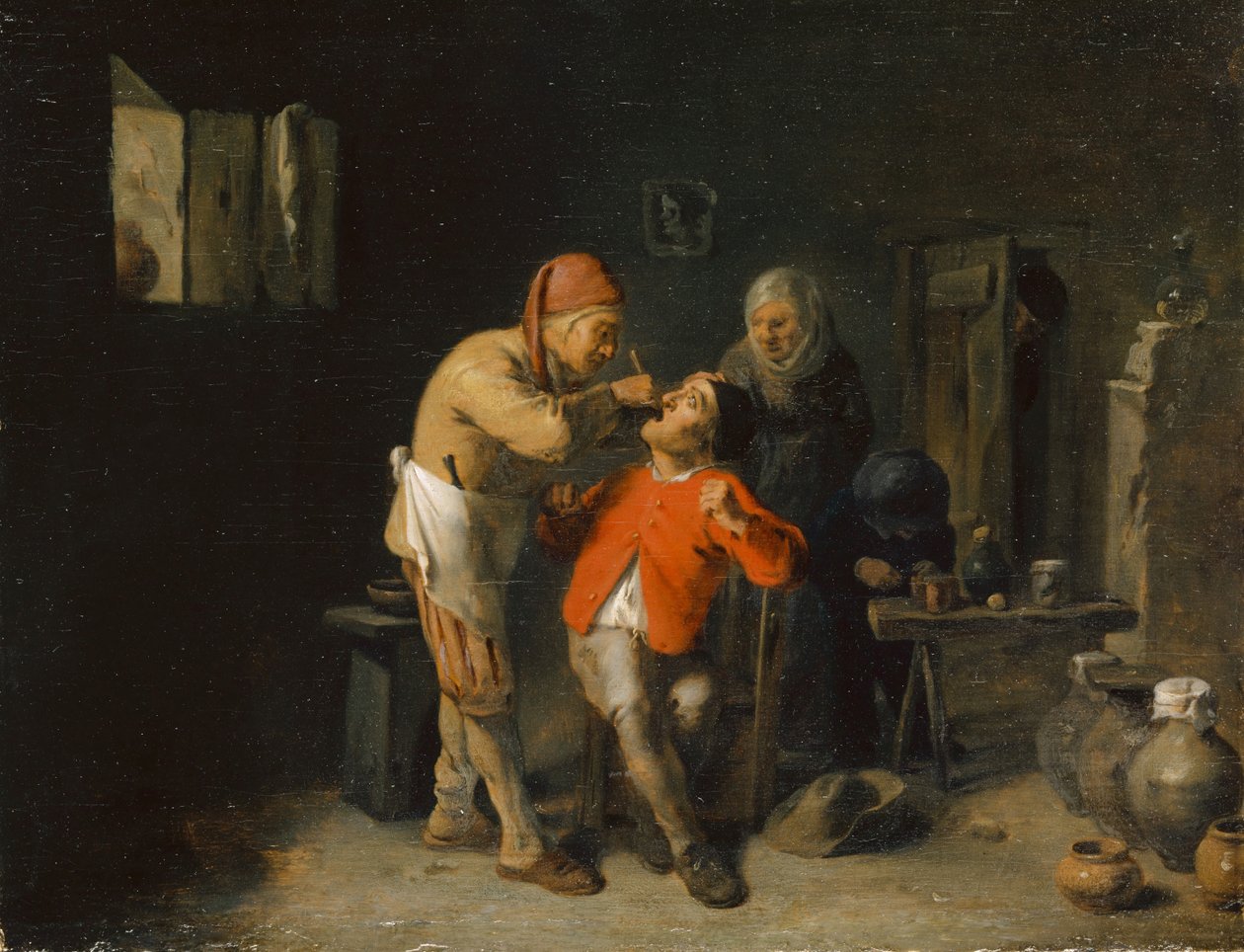 لدى طبيب الأسنان ، 1625-1638 بواسطة أدريان بروير