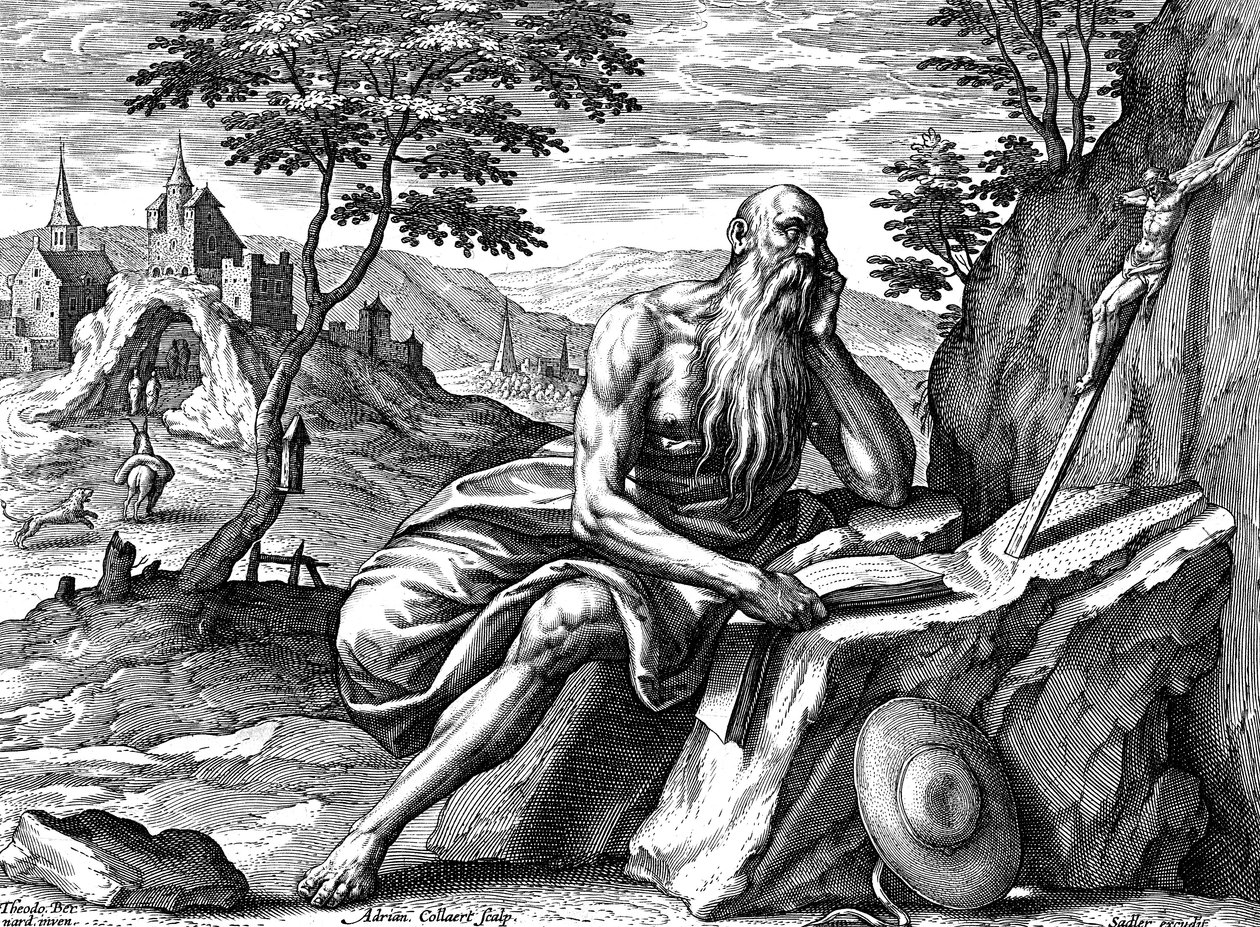 القديس جيروم 1540-1567 بواسطة أدريان كوليرت
