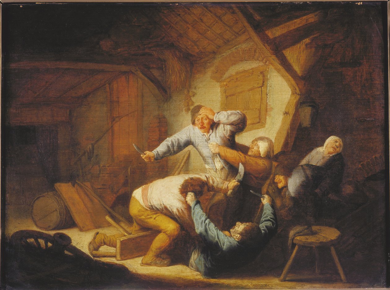 قتال الفلاحين منتصف القرن السابع عشر .. بواسطة Adriaen Jansz Ostade van