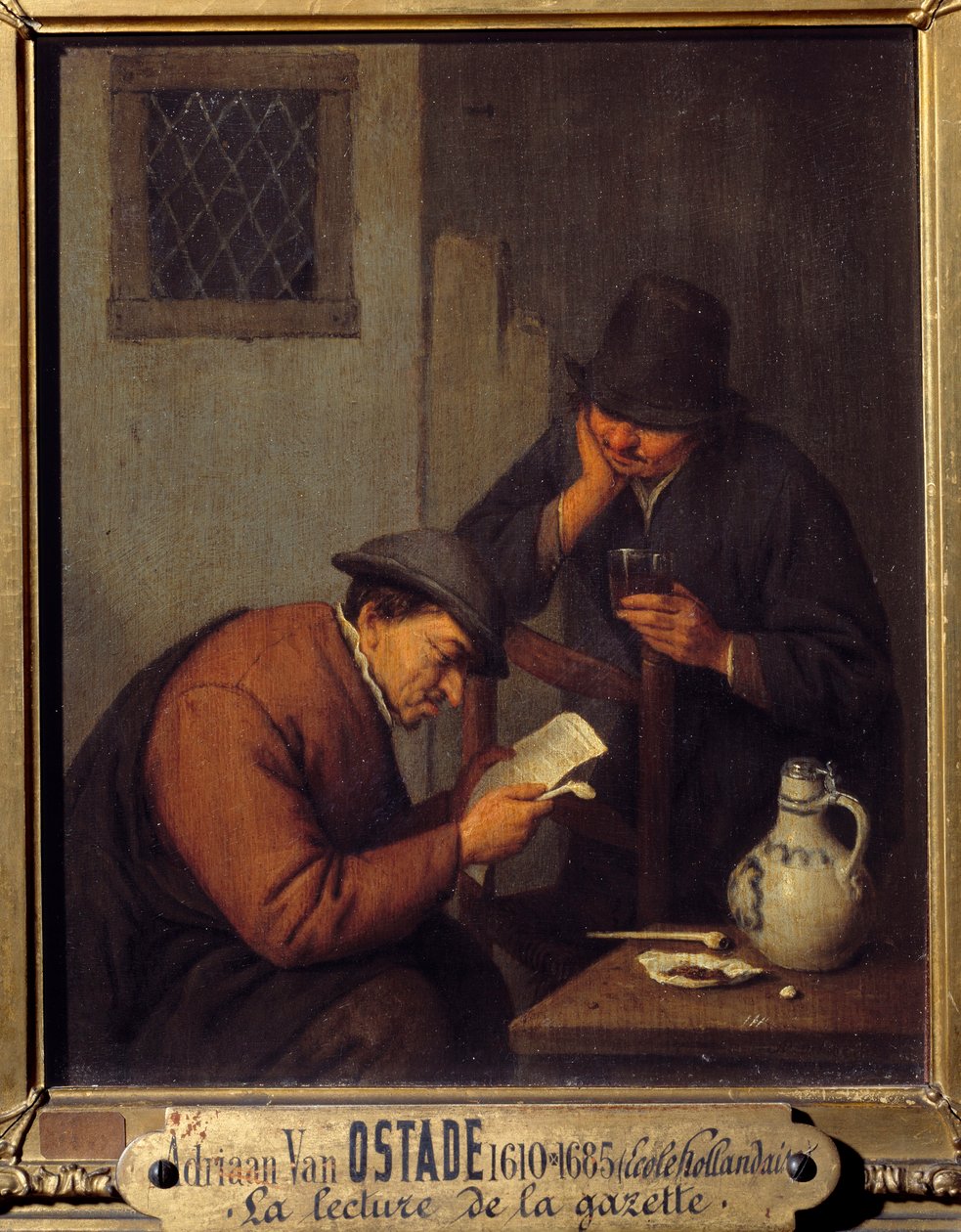 قراءة لوحة الجريدة الرسمية لأدريان فان أوستادي (1610-1685) بواسطة أدريان جانز. فان أوستاد
