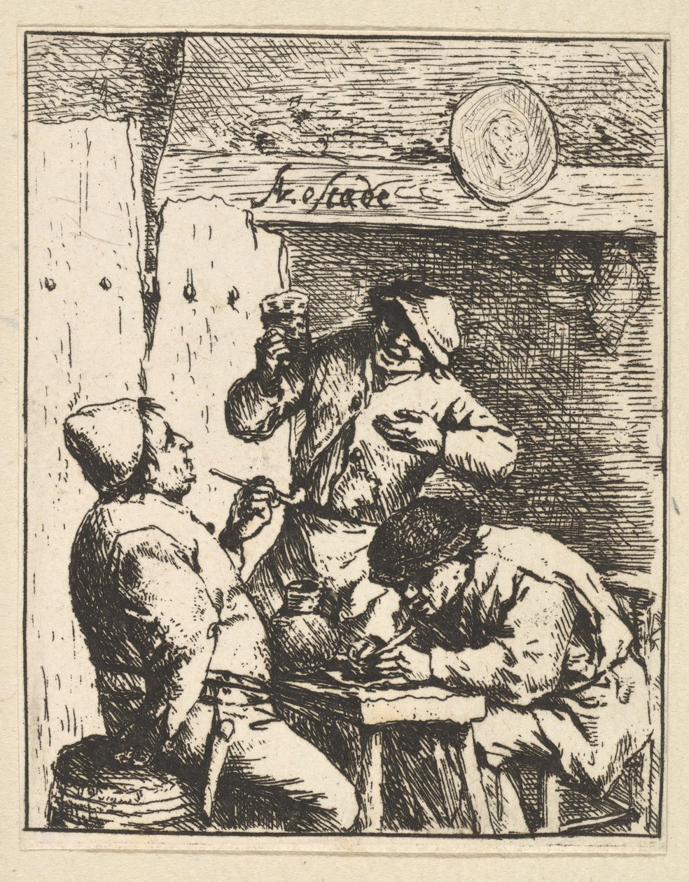 المغني يقف بين مدخنين ، 1610-85. بواسطة أدريان جانز. فان أوستاد