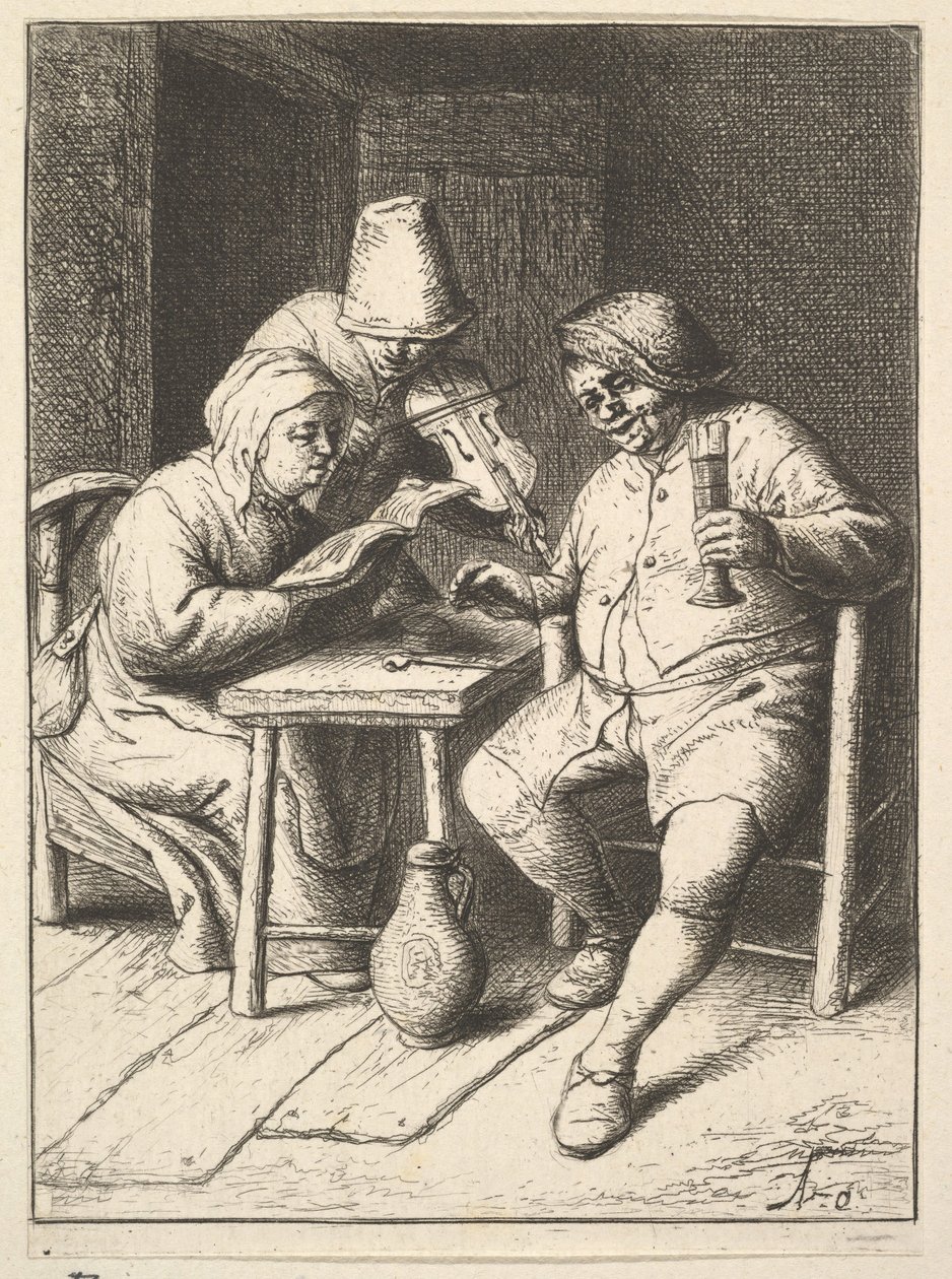 غناء الزوجين والكمان ، 1610-85. بواسطة أدريان جانز. فان أوستاد