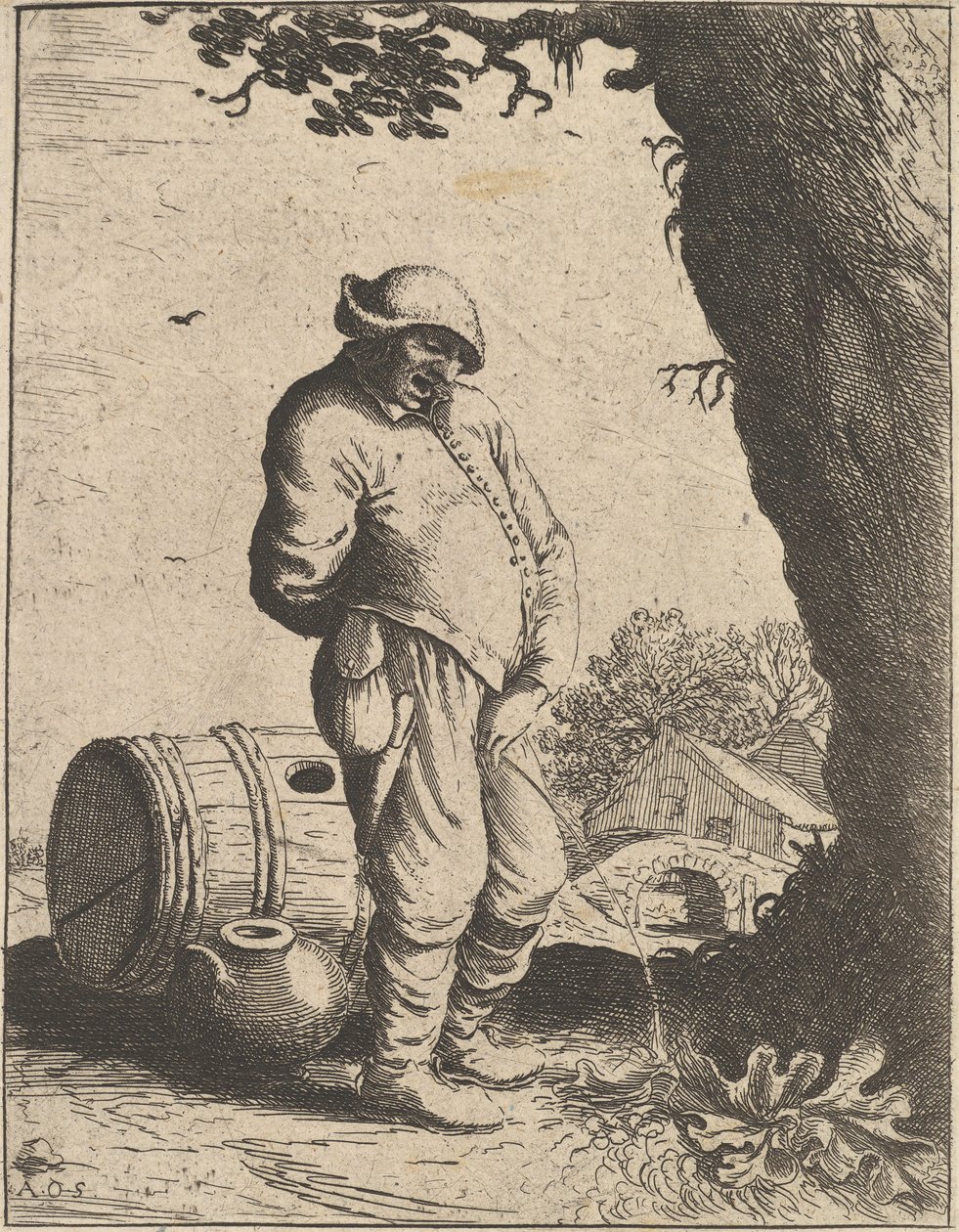 الرجل التبول ، 1610-1685. بواسطة أدريان جانز. فان أوستاد