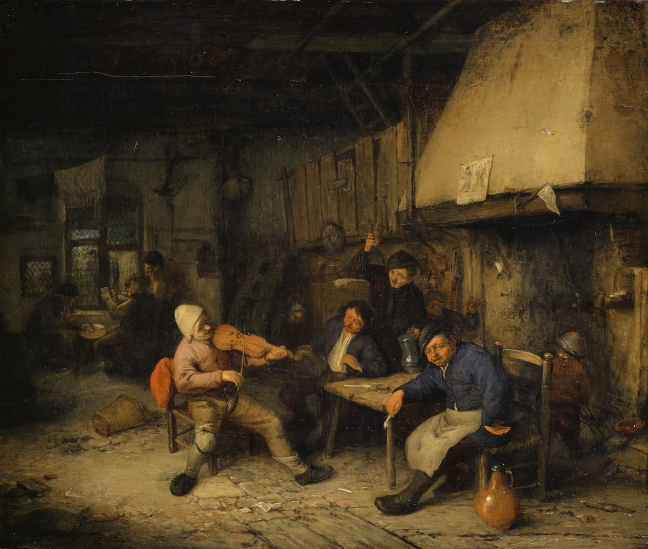 عازف الكمان ومزارعو الشرب في الحانة ، 1663 بواسطة أدريان جانز. فان أوستاد