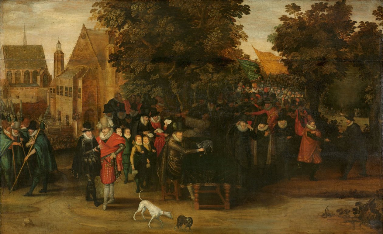 عرض ساخر عن السياسة الهولندية حوالي عام 1619 بواسطة Adriaen Pietersz van de Venne (من أتباع)
