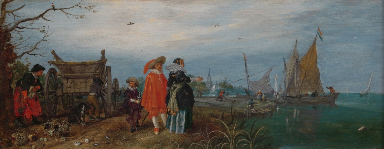 الخريف (محادثة) ، 1625 (زيت على لوحة ، ارتفاع 14.6 سم × عرض 37.2 بواسطة Adriaen Pietersz van de Venne