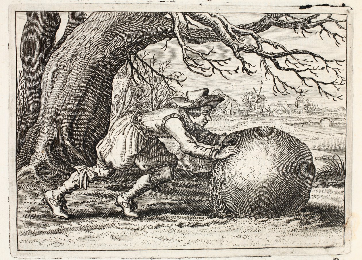 الشرف والفضيلة ، توضيح من "Emblemata of Zinne-werk" بقلم جوهانس دي برون (1589-1658) ، جان جاكوبس شيبر ، أمستردام ، 1661 بواسطة Adriaen Pietersz van de Venne