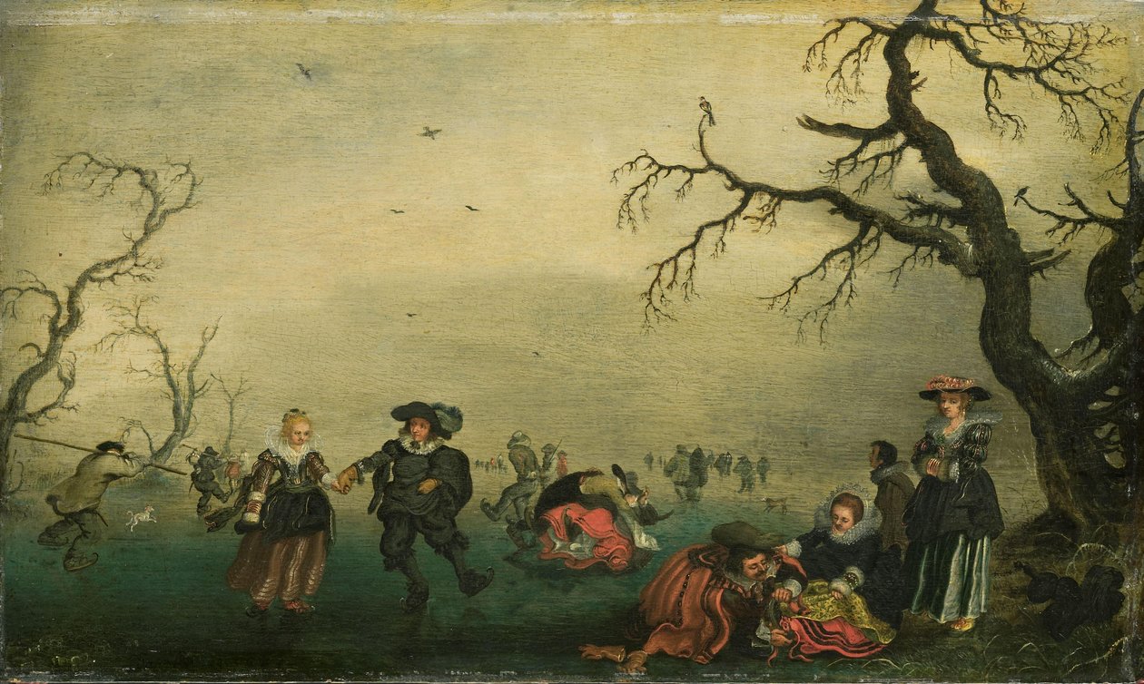 المتزلجين على الجليد بواسطة Adriaen Pietersz van de Venne