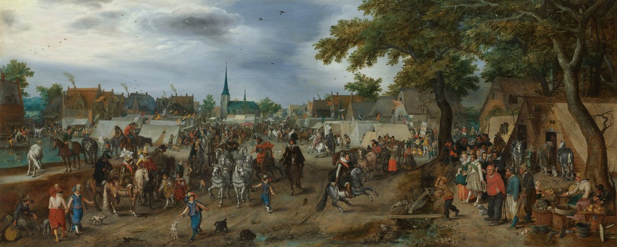 الأمير موريس وفريدريك هنري في معرض فالكينبورغ للخيول ، 1618 بواسطة Adriaen Pietersz van de Venne