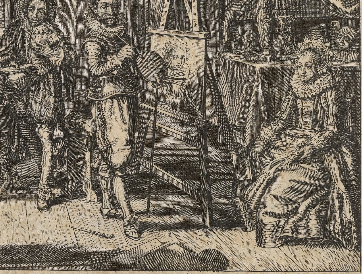 رسام وعارضة أزياء في الاستوديو هوليك (عنوان المسلسل) بواسطة Adriaen Pietersz van de Venne