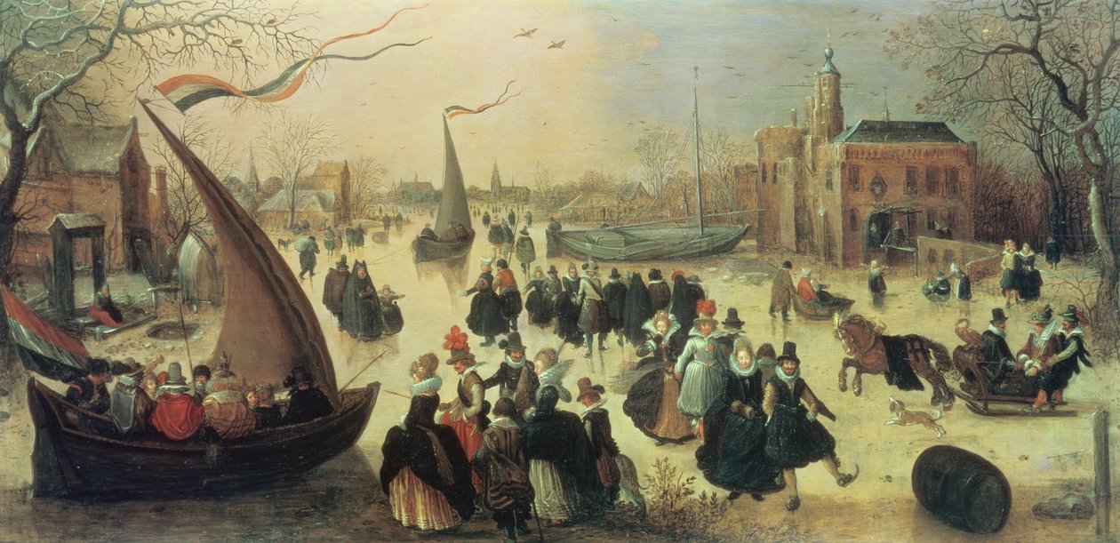 حفلة تزلج بواسطة Adriaen Pietersz van de Venne