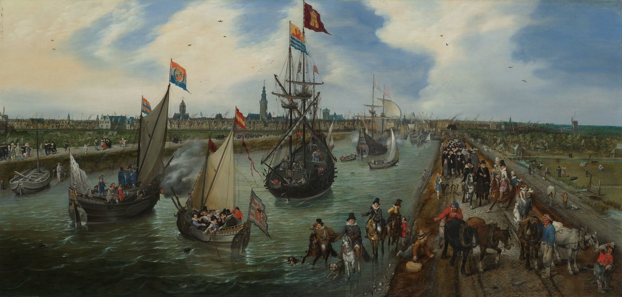 رحيل Dignitary من مدينة Middelburg بواسطة Adriaen Pietersz van de Venne