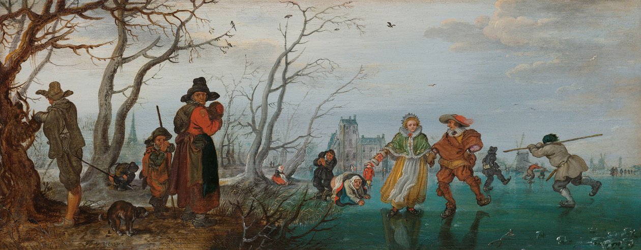 الشتاء (تسلية على الجليد) بواسطة Adriaen Pietersz van de Venne