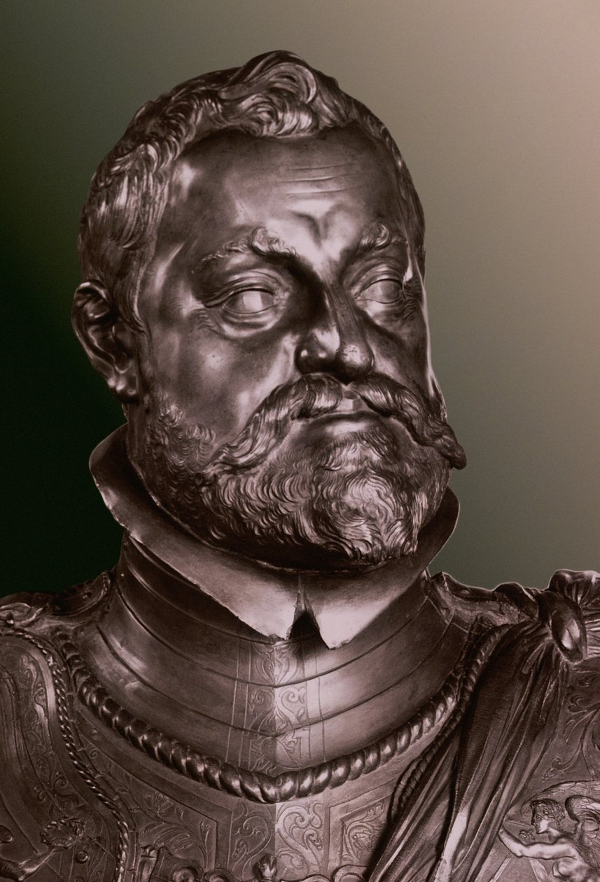 رودولف الثاني الإمبراطور الروماني المقدس (1552-1612) تفاصيل نصف تمثال نصفي بواسطة Adriaen de Vries