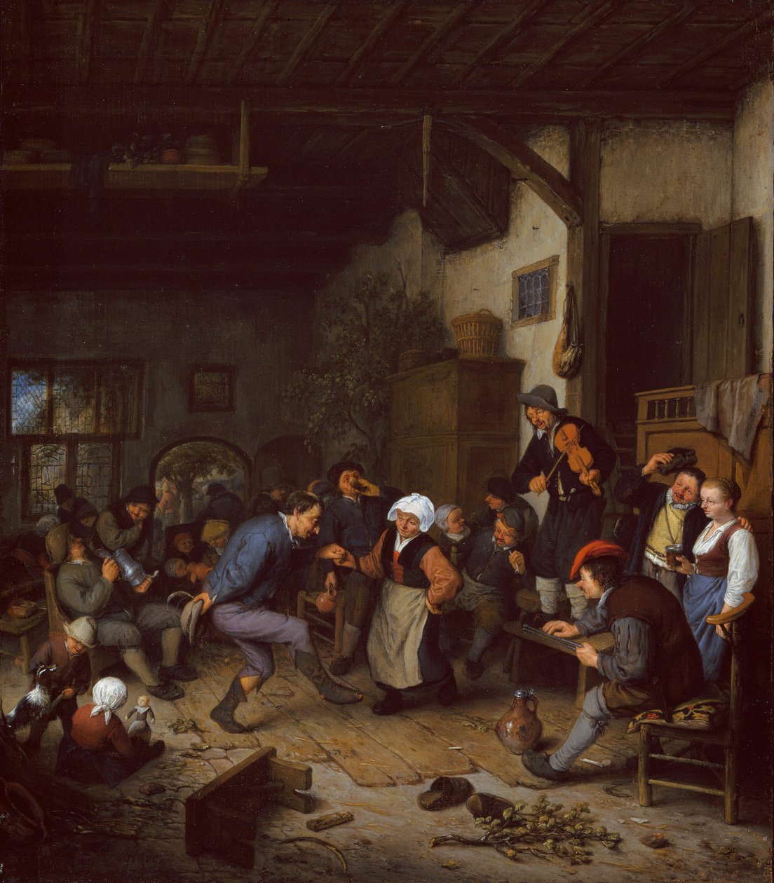 Merrymakers في نزل ، 1674. بواسطة أدريان فان أوستاد