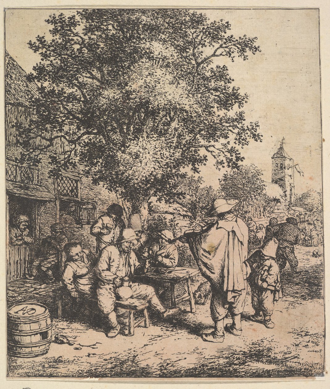 عازف الكمان و Little Organgrinder ، 1610-85. بواسطة أدريان فان أوستاد