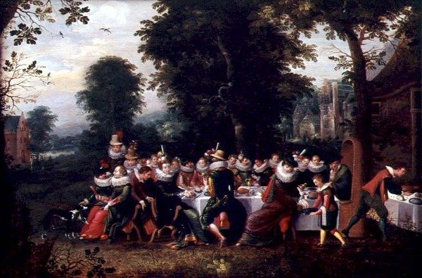 Fete Champetre (زيت على لوح بواسطة Adriaen van Stalbemt