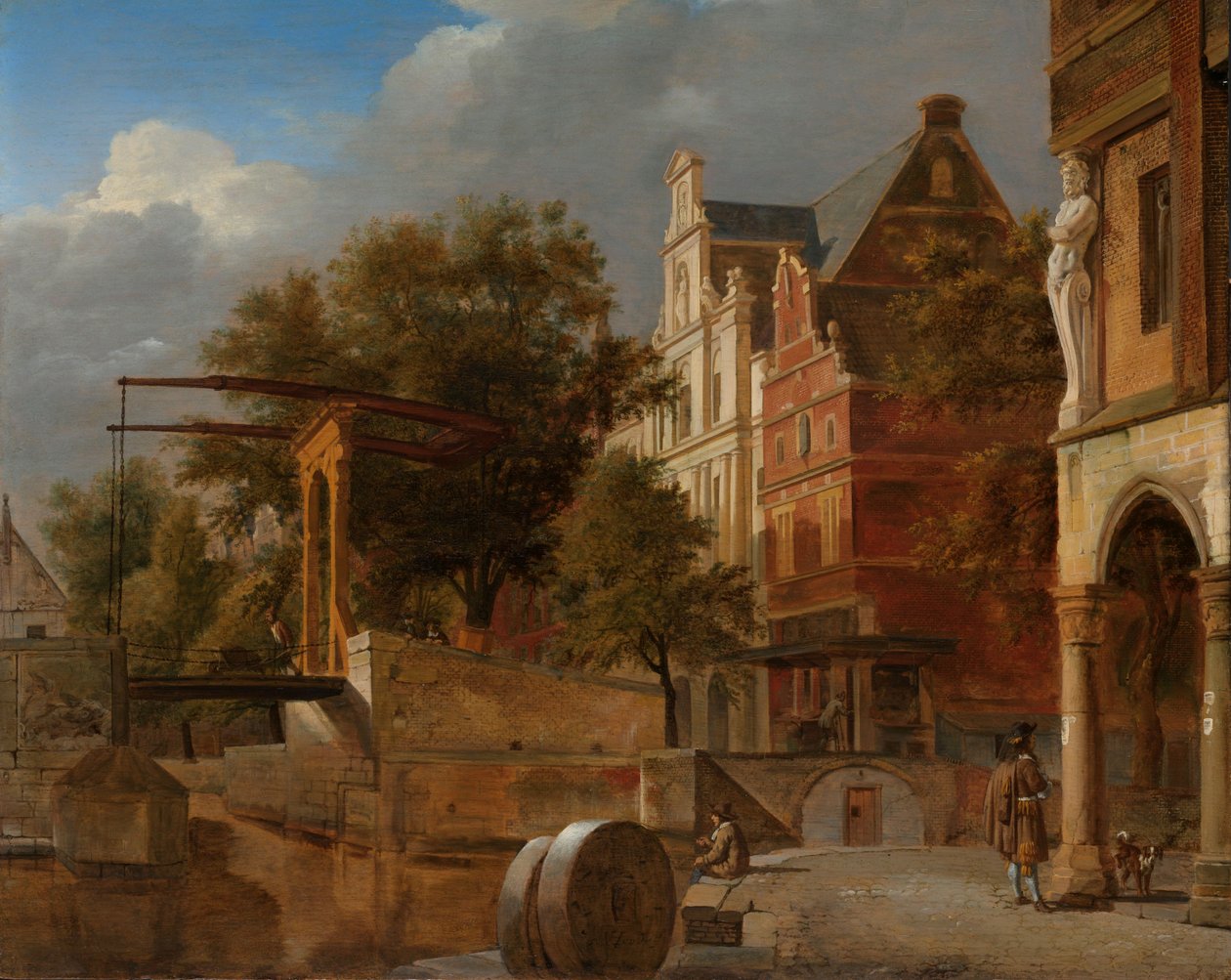 الجسر المتحرك بواسطة Adriaen van de & Heyden Jan van der (1637-1712) Velde