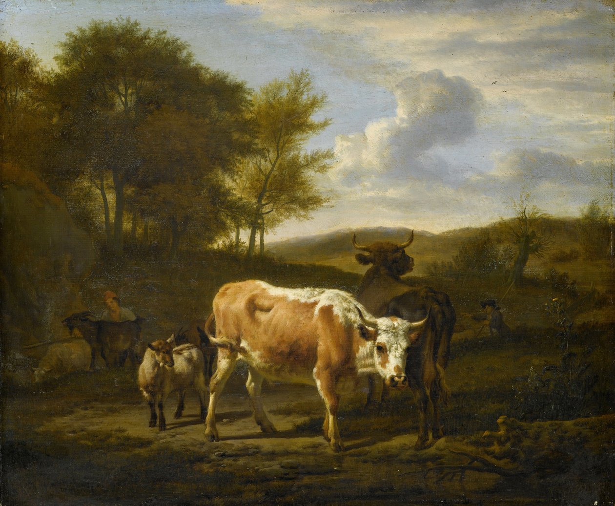 المناظر الطبيعية الجبلية مع الأبقار ، 1663 بواسطة أدريان فان دي فيلدي