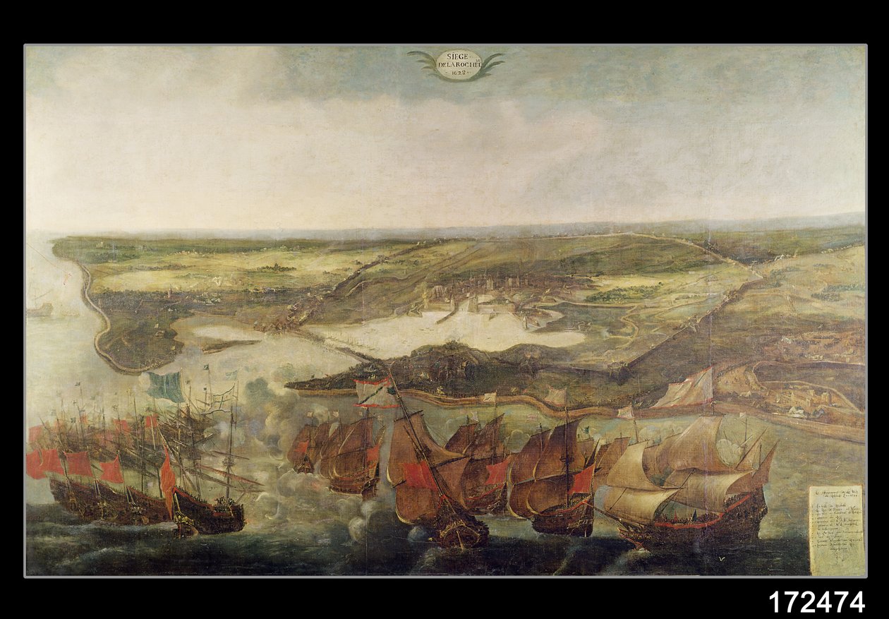 حصار لاروشيل في 1628 بواسطة Adriaen van der Cabel