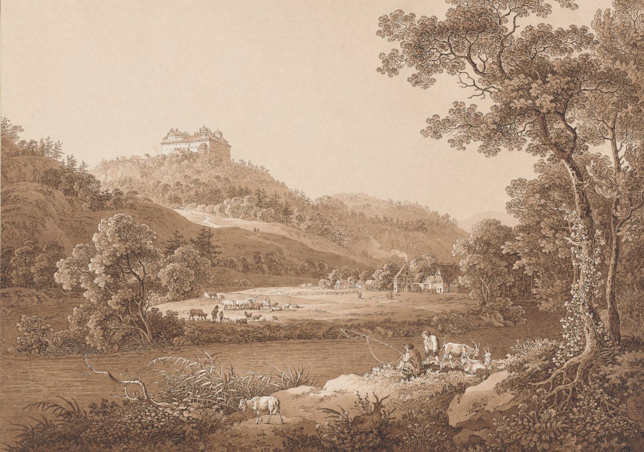 قلعة Augustusburg من النهر بواسطة أدريان زينج