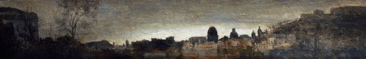 منظر لنابولي ، حوالي 1865 ، بواسطة أدريانو سيسيوني (1836-1886) ، زيت على لوح ، 9x56 سم. إيطاليا بواسطة أدريانو سيسيوني