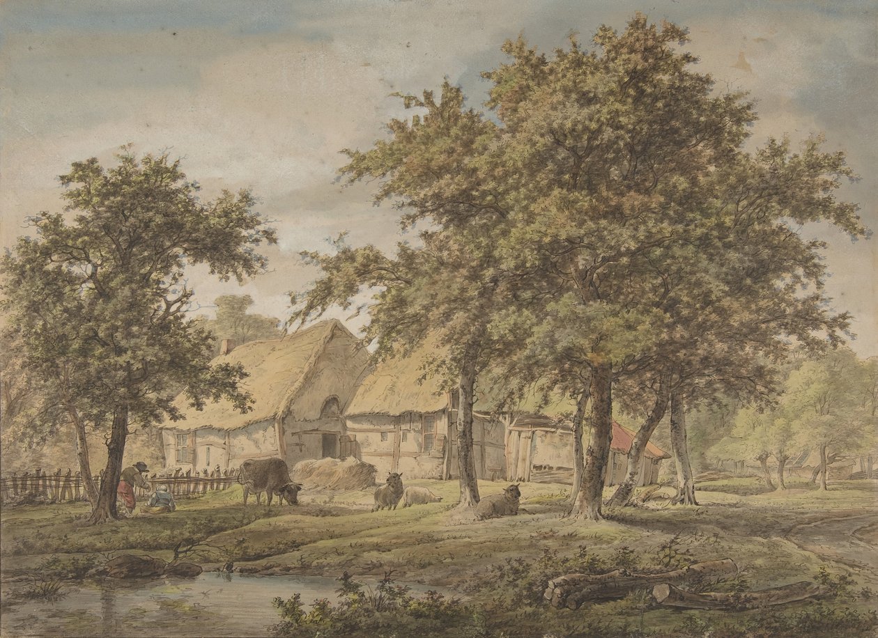 مناظر طبيعية مع مزرعة ، 1757-1837. بواسطة أدريانوس دي فيسر