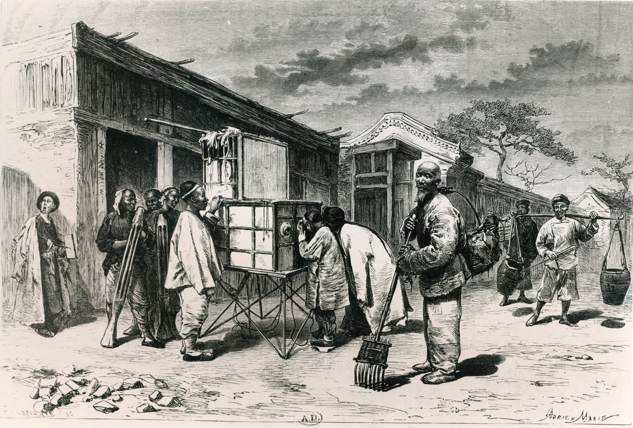 ديوراما على طريق في بكين ، 1873 بواسطة أدريان إيمانويل ماري