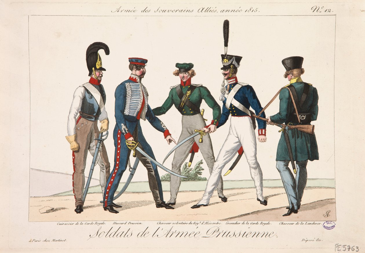 جنود الجيش البروسي ، جيش ملوك الحلفاء ، 1815 بواسطة أدريان بيير فرانسوا جودفروي