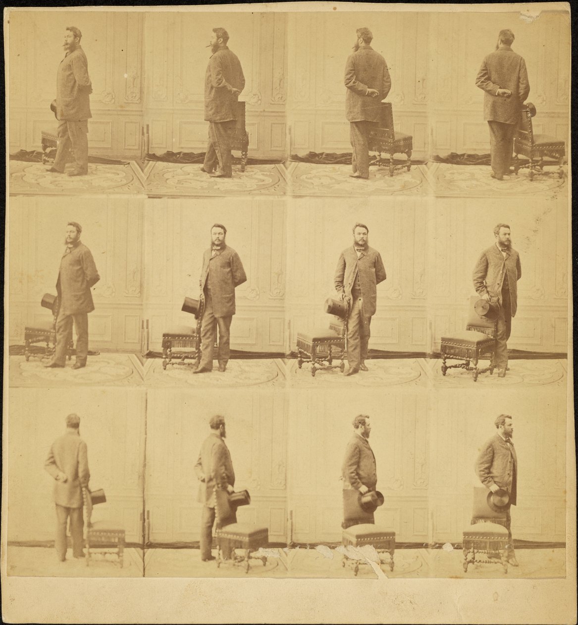 أدريان تورناشون (1825-1903) ، بورتريه ذاتي ، صور متعددة بواسطة أدريان تورناشون