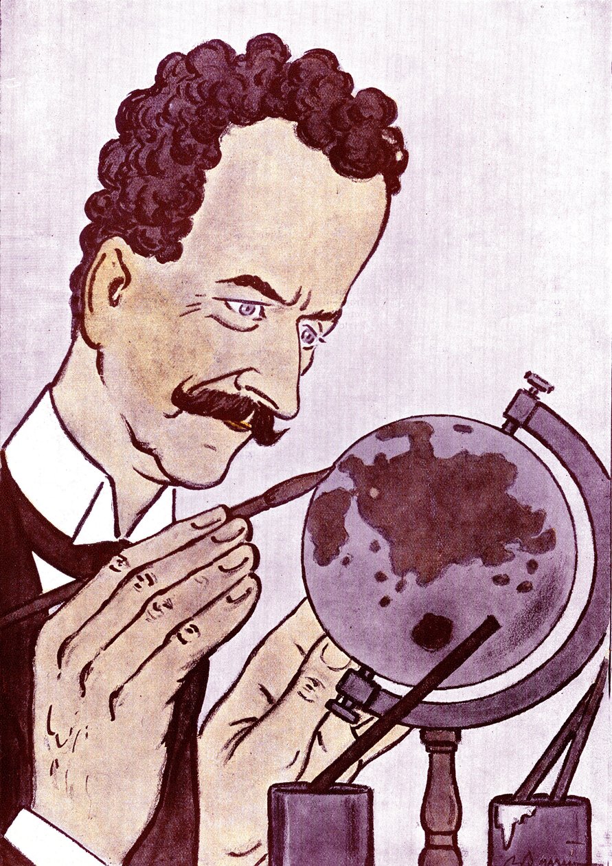 كاريكاتير لفيليب بيرثيلوت (1866-1934) سياسي ودبلوماسي فرنسي - رسم لأدريان بارير (1877-1931) من فانتاسيو بواسطة أدريان باريري