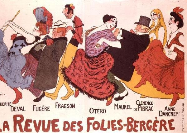 La Revue des Folies-Bergere (لون ليثو) بواسطة أدريان باريري