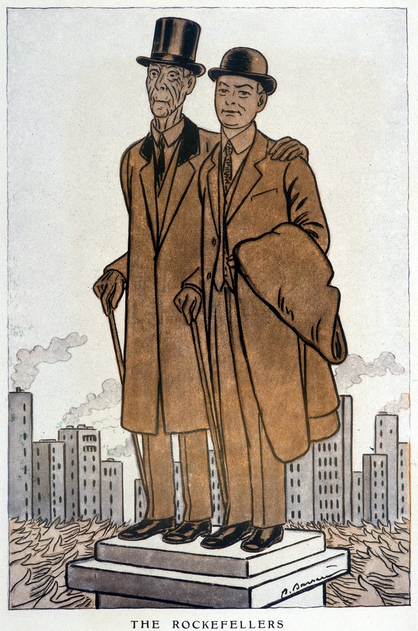 ليس روكفلر ، أمريكي مبتدئ وكبير ، رسم توضيحي لأدريان باريير (1877-1931) في "فانتاسيو" من 01/03/1930 بواسطة أدريان باريري