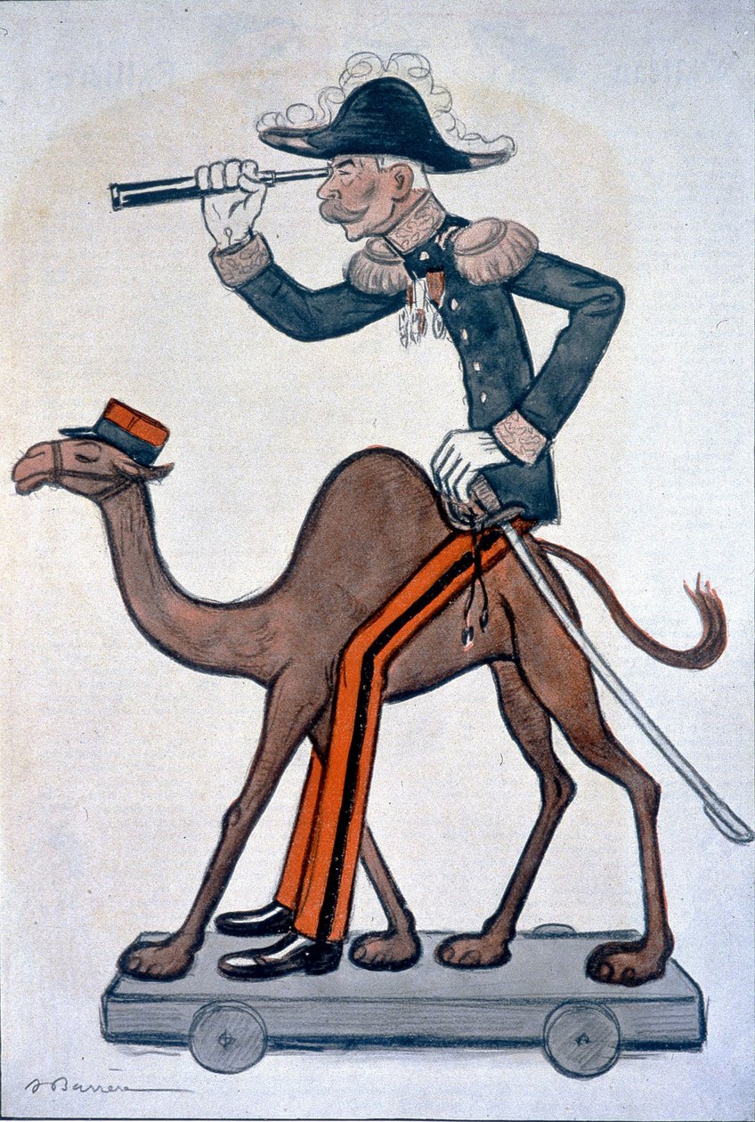 مولاي - هوبير (لويس-أوبرت-غونزالفي) ليوتي (1854-1934) ، كارتون ليوتي في المغرب - باريه ، في "فانتاسيو" "في 15/06/1912 بواسطة أدريان باريري
