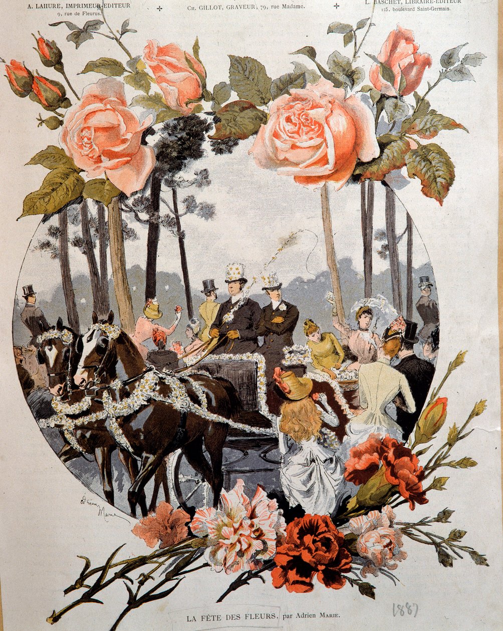 La fete des fleurs Drawing by Adrien Marie (1848-1891) 19th century Paris, Decorative Arts بواسطة أدريان إيمانويل ماري