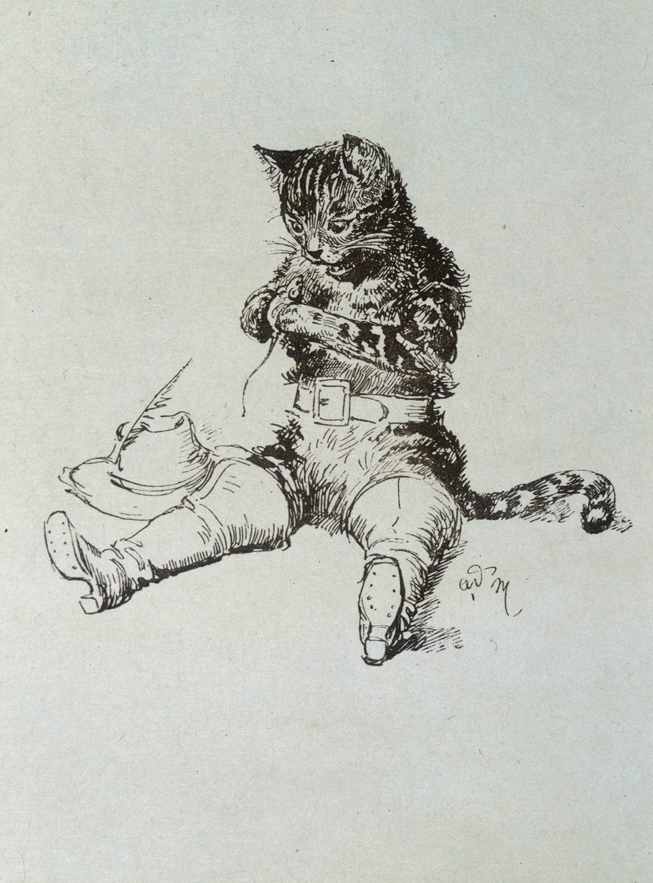 Le Chat Bottté - في "Les Contes de Fées" لتشارلز بيرولت ، رسوم توضيحية لأدريان ماري بواسطة أدريان إيمانويل ماري
