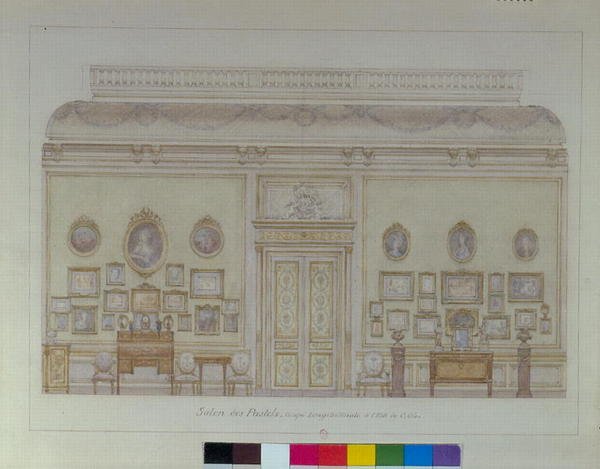 The Salon des Pastels في شقة Jacques Doucet (ألوان مائية على ورق) بواسطة أدريان كاربوسكي
