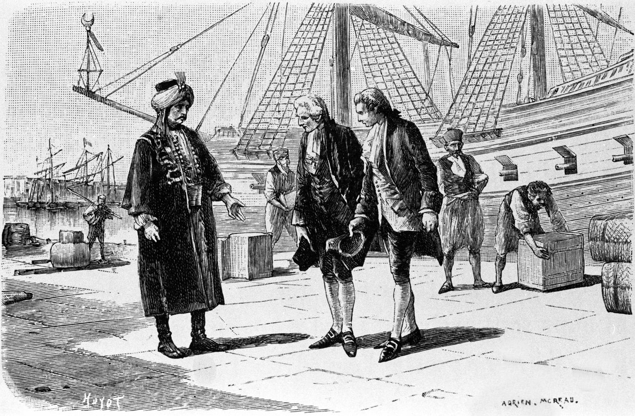 نقش أدريان مورو (1843-1906) يوضح "كانديد" بقلم فرانسوا ماري أرويت ديت فولتير (1694-1778). بواسطة أدريان مورو