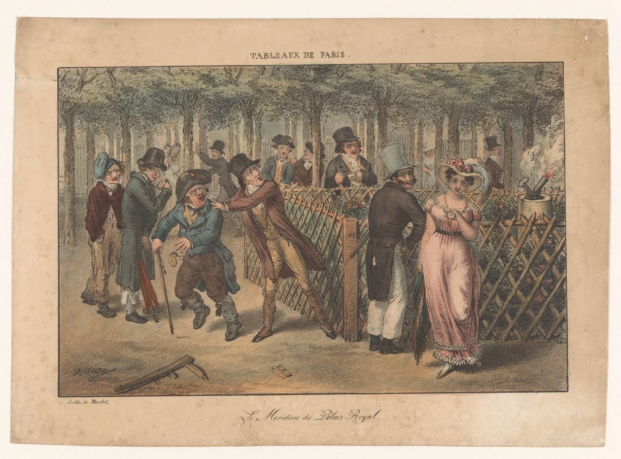 مزولة القصر الملكي لو ميريديان دو باليه رويال المشاهد الباريسية (عنوان المسلسل) Tableaux de Paris (عنوان السلسلة على الكائن) بواسطة أدريان فيكتور أوجيه