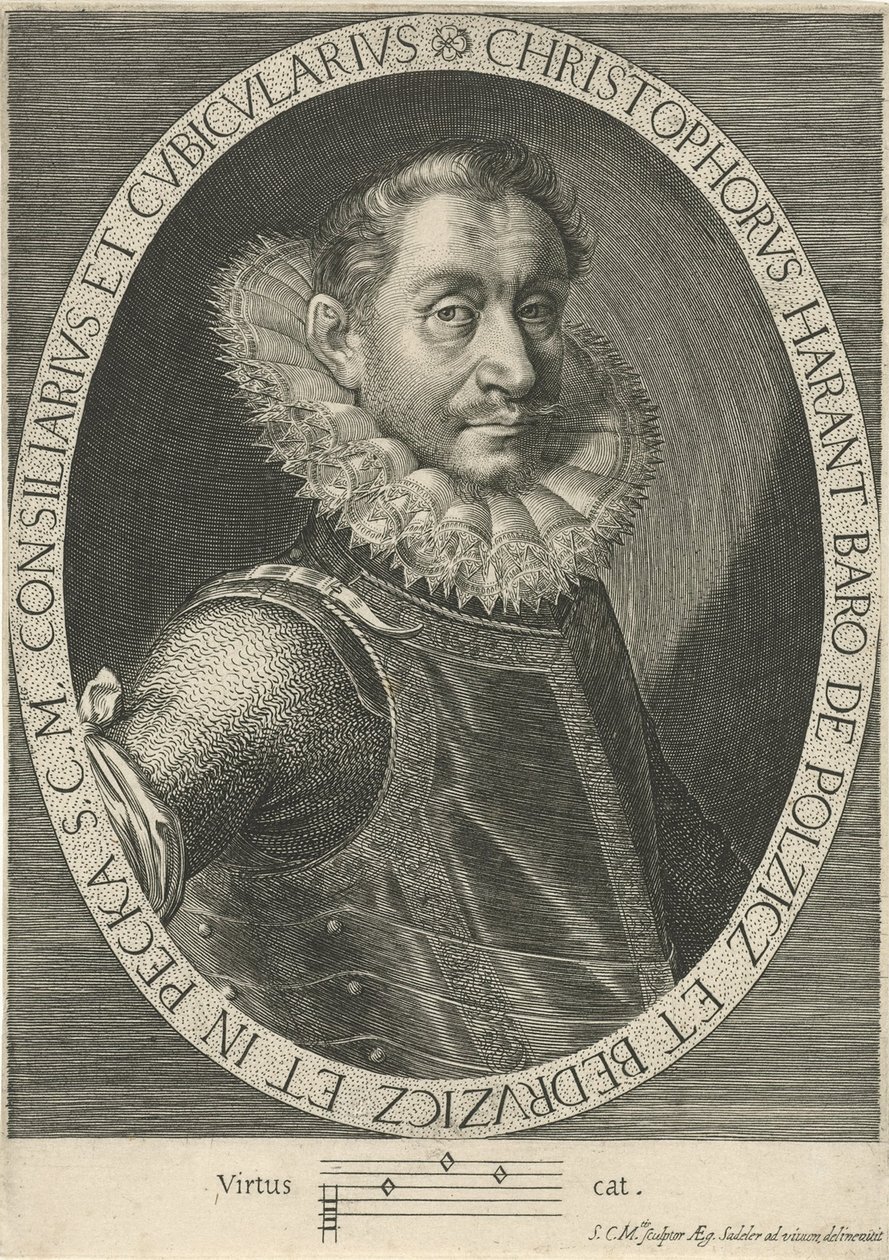 صورة الملحن Krystof Harant 1564-1621 ، كاليفورنيا. 1600 بواسطة Aegidius Sadeler أو Saedeler