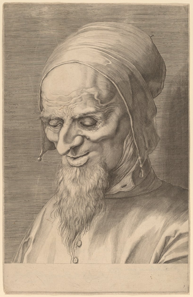 رأس الرسول ذو اللحية والقبعة بواسطة Aegidius Sadeler II