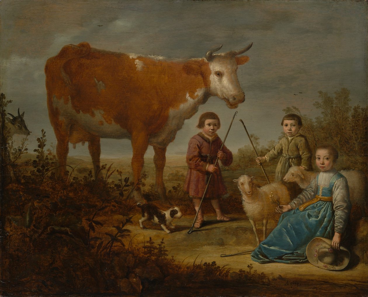 الأطفال والبقرة ، 1635-39. بواسطة آلبرت كويب