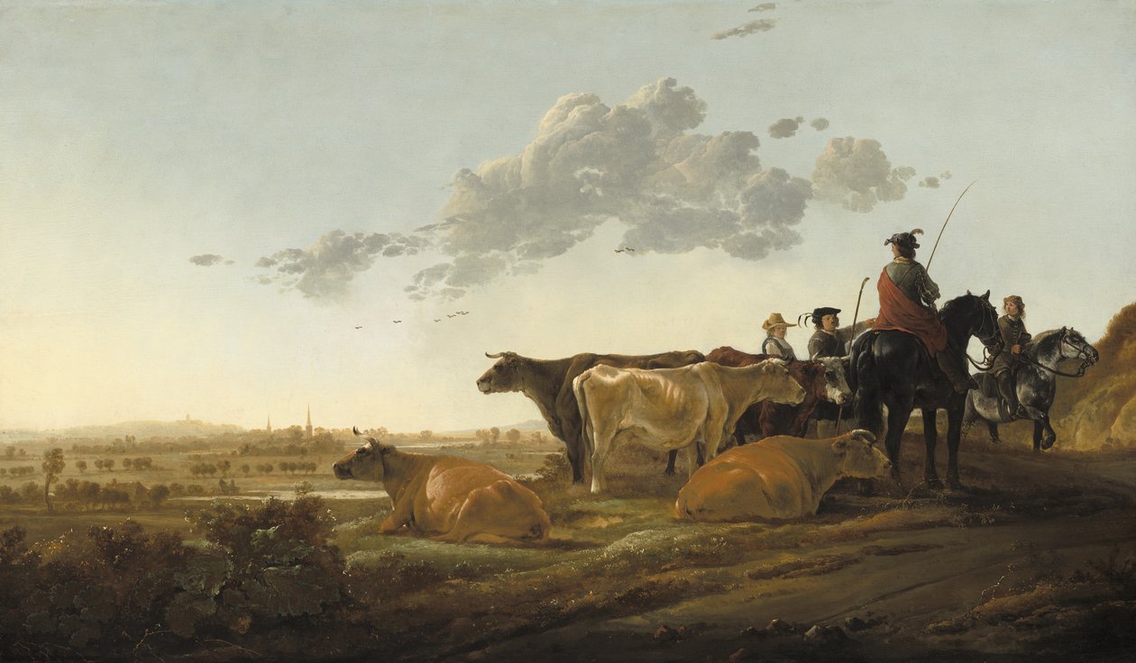 منظر طبيعي مع رعاة ، 1650-52 بواسطة آلبرت كويب