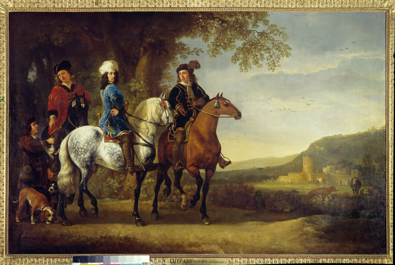 منظر طبيعي مع ثلاثة فرسان رسم بواسطة ألبرت (ألبرت أو ألبرخت) كويب (1620-1691) بواسطة آلبرت كويب