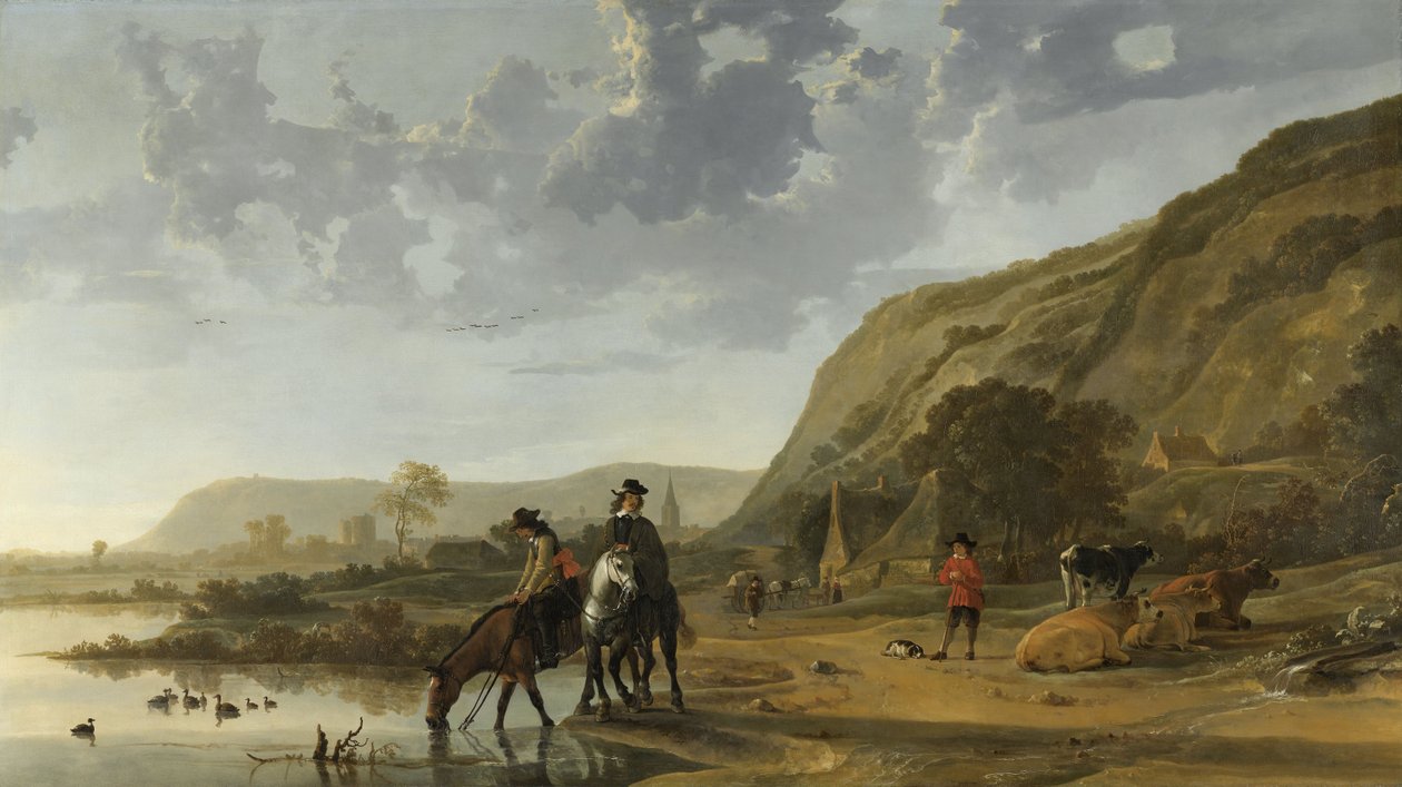 نهر المناظر الطبيعية مع الدراجين ، 1653-7 بواسطة آلبرت كويب