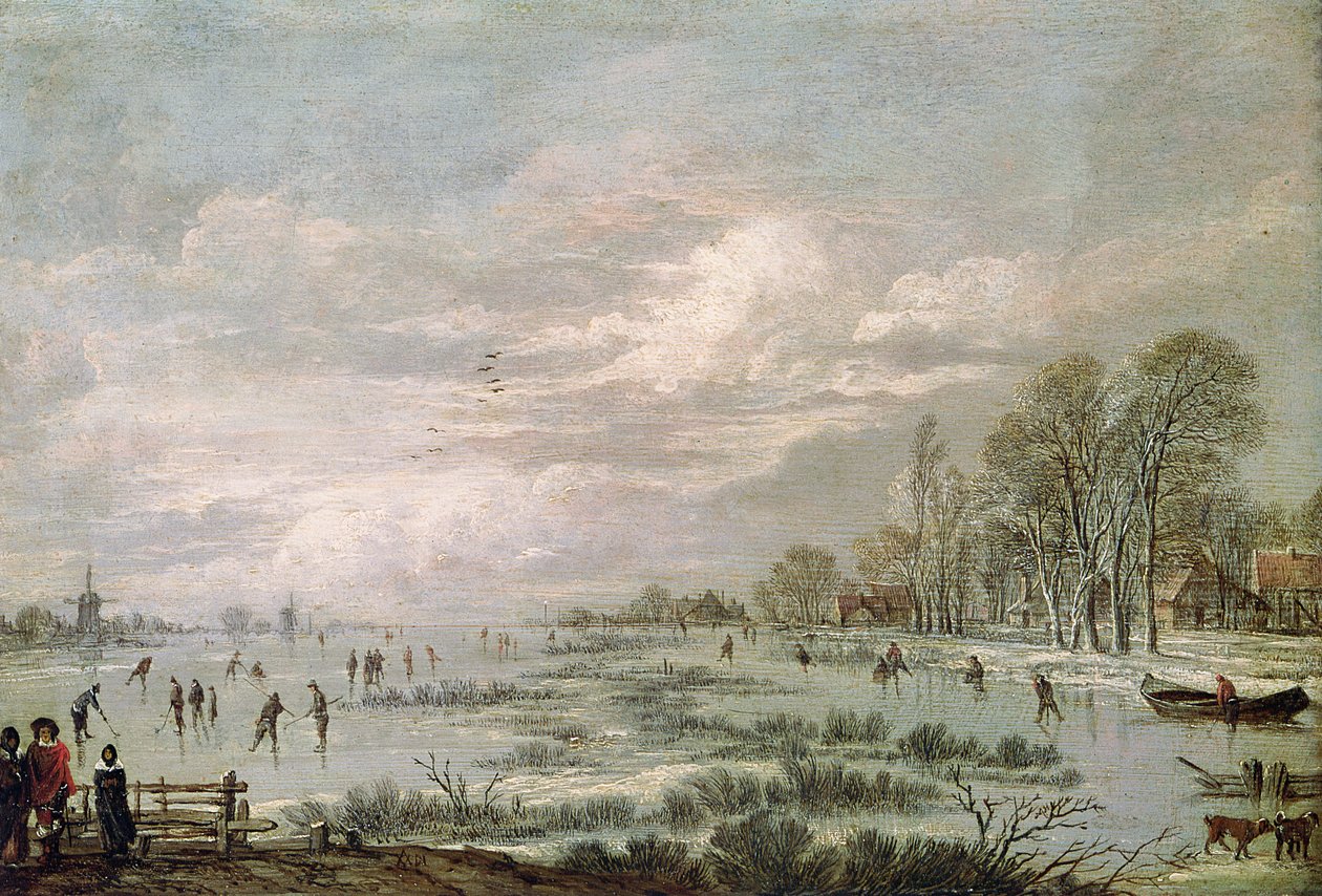 المناظر الطبيعية في فصل الشتاء بواسطة Aert van der Neer